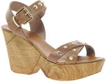 Carvela Karla Leather Wooden Sandals - Lyst