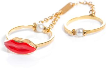 Delfina Delettrez Pearl and Gold-Plated Enamel Ring - Lyst