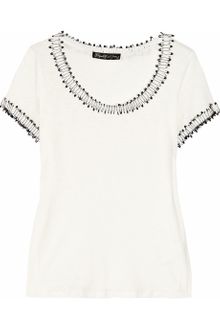 Elizabeth And James Kurt Embellished Cotton T-shirt - Lyst