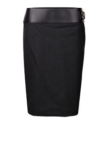 Gucci Leather Waist  Knee Skirt  - Lyst