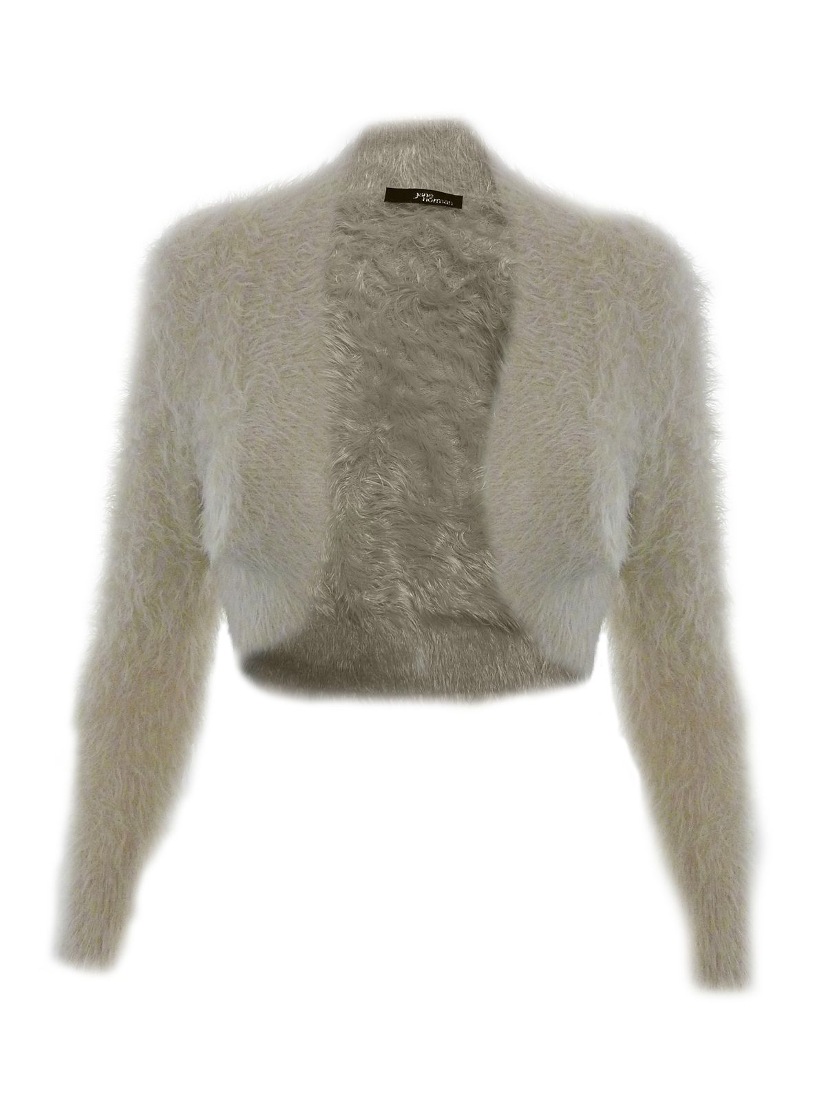 Jane Norman Fluffy Shrug in Gray (cream) Lyst