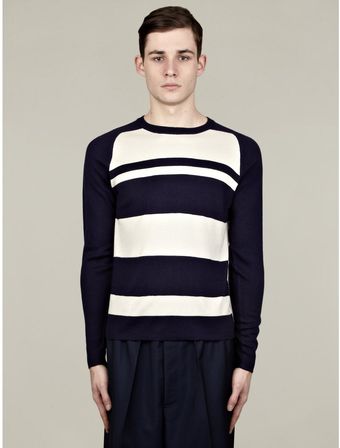 J.W. Anderson Mens Stripe Crew Neck Jumper - Lyst