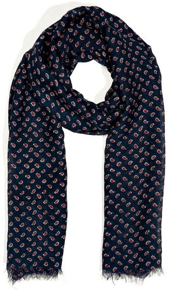 Paul Smith Blueredwhite Paisley Scarf - Lyst