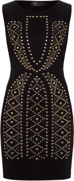 Pussycat Stud Pattern Bodycon Dress - Lyst