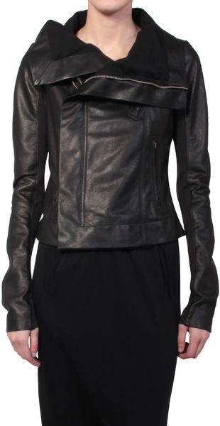 Rick Owens Classic Biker Leather Jacket - Lyst