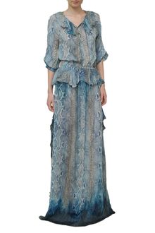 Roberto Cavalli Python Print Long Dress - Lyst