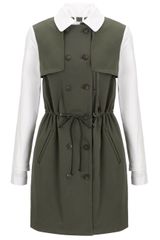 Thakoon Addition Khaki Drawstring Trench