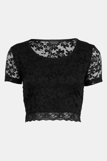 Topshop Lace Crop Top - Lyst