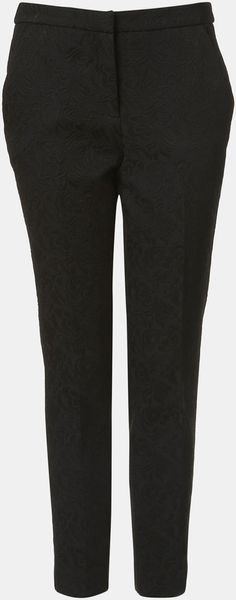 Topshop Jacquard Cigarette Pants - Lyst