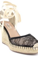 Valentino Black Lace Espadrille