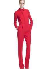 Valentino Cady Seta Lana Long Sleeve Jumpsuit