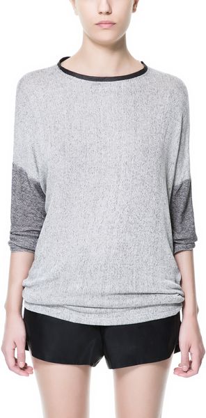 Zara Asymmetric Hem T-Shirt  - Lyst