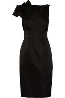 Lela Rose Ruffled Silk Satin Dress - Lyst