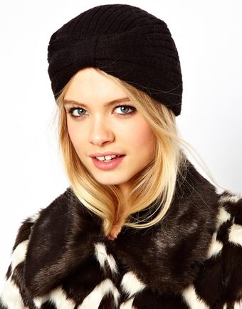 Asos Knitted Turban Hat - Lyst