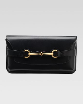 Gucci Bright Bit Leather Clutch Bag - Lyst