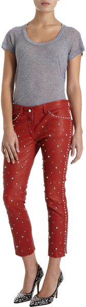 Isabel Marant Duncan Studded Lambskin Cropped Pants - Lyst