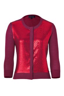 L'Wren Scott Bordeaux Sequinned Cashmere Cardigan - Lyst