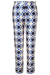 Mantu Blue Diamond Check Cotton Trousers