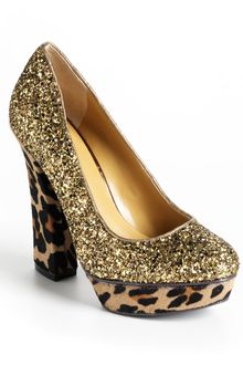 Nine West Vividly Glitter and Leopard Platform Pumps - Lyst