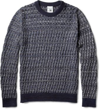 S.N.S Herning Emergent Basketweave Cotton and Merino Woolblend Sweater - Lyst