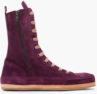 Ann Demeulemeester Vivid Purple Suede Boots - Lyst
