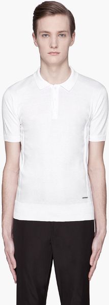 Billtornade White Knit Basil Polo - Lyst