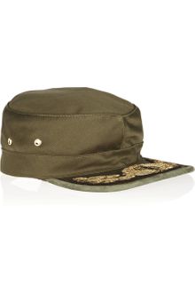 Emilio Pucci Suede Trimmed Embroidered Cotton Blend Hat - Lyst