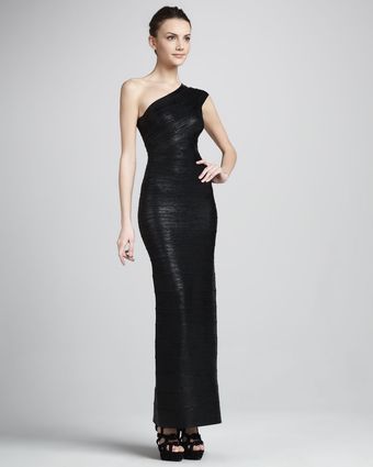Hervé Léger Oneshoulder Bandage Gown - Lyst