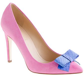 J.Crew Contessa Snakeskin Bow Pumps - Lyst