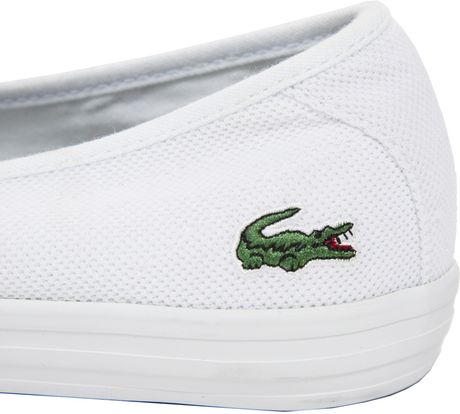 lacoste ziane canvas plimsoll trainers in white