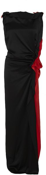 Lanvin Bicolour Ruffled Silk Gown - Lyst