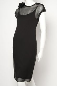 Lanvin Cap Sleeve Flower Dress - Lyst
