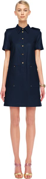 Michael Kors Leather Shirtdress - Lyst