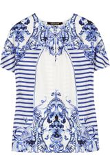 Roberto Cavalli Printed Silk Top