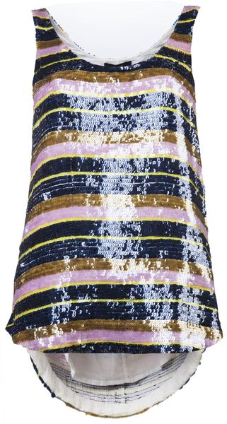 Suno Sequined Stripe Tank - Lyst