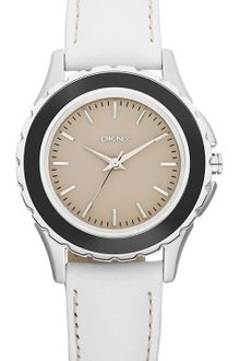 DKNY Essentials White Leather Ladies Watch - Lyst