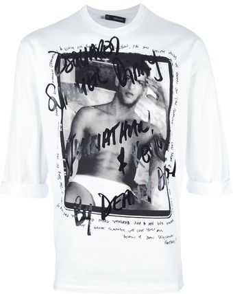 DSquared2 Print Rolled Sleeve Tee - Lyst