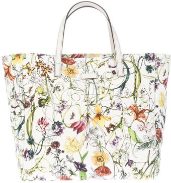 Gucci Floral Tote - Lyst