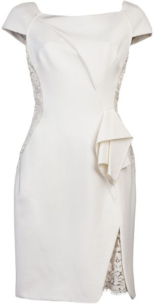 J. Mendel Lace Off Shoulder Dress - Lyst
