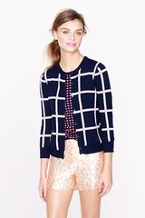 J.Crew Collection Featherweight Cashmere Cardigan in Windowpane Check