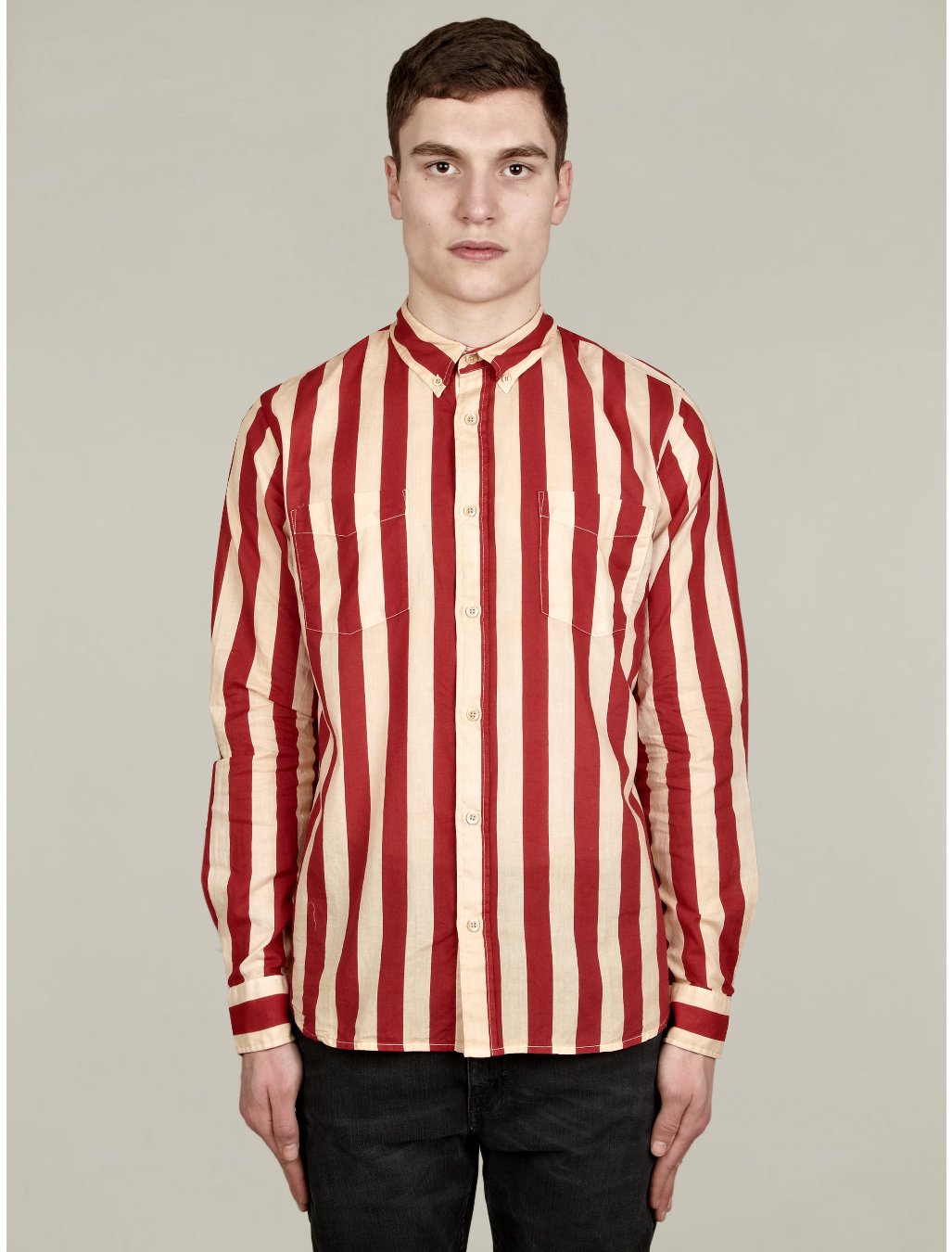 red levi shirt