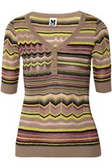 M Missoni Crochet-Knit Cotton-Blend Top