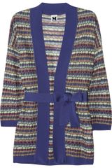 M Missoni Belted Crochet-Knit Cardigan