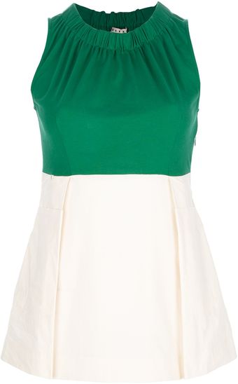 Marni Two-tone Pleated Top - Lyst