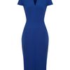 Pied A Terre V Neck Seam Detail Dress in Blue (grey) - Lyst