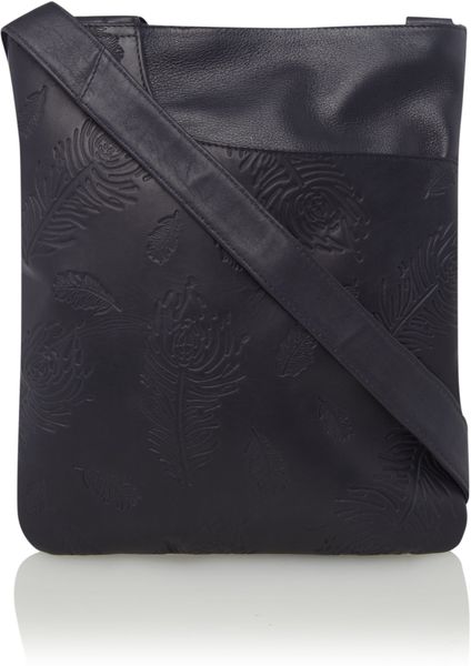 Radley Medium Embossed Cross Body Bag in Black (purple)