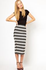 ASOS Collection Pencil Skirt in Diamond Jacquard