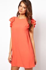 ASOS Collection Asos Shift Dress with Frill Sleeves