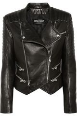 Balmain Quilted Leather Biker Jacket