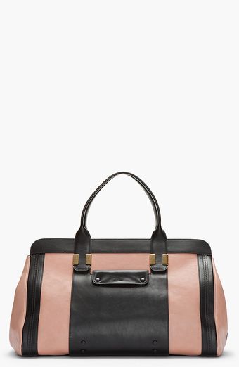 Chloé Large Dusty Rose Black Leather Alice Handbag - Lyst